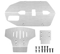 Vgoohobby Protector de armadura de chasis de placa deslizante delantera y trasera de acero inoxidable compatible con Traxxas Slash 2WD 1/10 RC Car