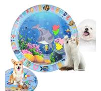 Vgpbphj Cat Water Mat, Summer Thickened Sensory Water Play Mat, Dog Cat Game & Cool Cooling Pad with a Pump, Scratch-Resistant, Summer Inflatable, Interactive Toy for Cats & Dogs (65 x 65 cm, C)