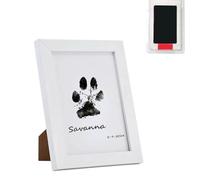 Vgpbphj DIY Haustier-Pfotenabdruck Erinnerungsrahmen, Pfotenabdruck Set Hund Katze, Pfotenabdruck Set Hund und Katze mit Fotorahmen (Weiß)