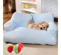 Vgpbphj Ice Silk Cooling Pet Bed Breathable Washable Dog Sofa Bed, Ice Silk Cooling Pet Couch, Cooling Dog Bed, Breathable Washable Pet Bed for Small, Medium, Large Dogs and Cats (Blue,XL)