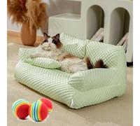 Vgpbphj Ice Silk Cooling Pet Bed Breathable Washable Dog Sofa Bed, Ice Silk Cooling Pet Couch, Cooling Dog Bed, Breathable Washable Pet Bed for Small, Medium, Large Dogs and Cats (Green,L)
