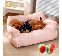 Vgpbphj Ice Silk Cooling Pet Bed Breathable Washable Dog Sofa Bed, Ice Silk Cooling Pet Couch, Cooling Dog Bed, Breathable Washable Pet Bed for Small, Medium, Large Dogs and Cats (Pink,M)