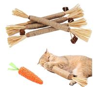 Vgpbphj Nylatails Silvervine - Palitos dentales naturales para gatos, palo masticable para gatos, juguetes masticables de hierba gatera para limpieza de dientes de gatitos, aumenta el apetito, calma