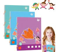 Vgpbphj Pull String 3D Geometry Learning Book, New Upgrades 3D Shapes Pull-Wire Handmade Book Folding Educational Interactive Toys with 9, 12 or 15 Shapes for Kids (9+12+15 formas)