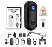 Vgpbphj Stallionframes 4K Mini Handsfree Bodycam, Gosnap - Pulgar, Aktion Kamera 4k+, cámara de vlogging Tragbare Kleine KöRperkamera Mit 360° Drehbarem Clip Und Magnetclip, para exteriores (negro)