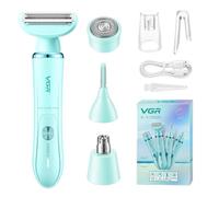 VGR 761 Afeitadora Eléctrica Mujer 4 en 1 Depiladora Rostro y Cuerpo, Verde