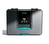 VGR 840 Set Profesional de Cortapelos con Caja de Limpieza, Caja de Almacenamiento de Alta Calidad para Cortapelos, Tecnología de Luz de 365 Nanómetros, con Función de Limpieza Programable