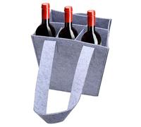 Vgvgaj 2 bolsas de fieltro con 6 compartimentos para 12 botellas de vino, bolsa de fieltro para botellas de vino, bolsa de fieltro para viajes, picnic, barbacoa, fiesta, GIF-ts, 25 x 18 x 16 cm, gris