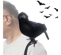 Vgvgaj Estatua de cuervo, decoración de cuervo de Halloween, accesorio de Cosplay con banda elástica para disfraz de interior y exterior, jardín, patio de tumbas, casa encantada