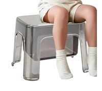 Vgvgaj Taburete para la Ducha,Asiento Portátil Transparente para Ducha con Espacio de Almacenamiento | Taburete para Sentarse en la - para Uso en Dormitorio, Tocador, Rincón de Almacenaje, Baño