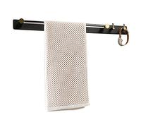 VGVSBG Toallero Barra De Toalla Colgador De Toallas Negro para Toallero De Pared con Gancho Adhesivo Sin Taladro Cobre/Acrílico para Baño Inodoro, 50X4X6Cm Baño Hardwar