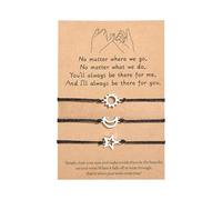 VGWON Promesa Meñique Pulsera de la Amistad, Pulsera de la Hermana, Regalo para Bestie y Mejor Amigo, 3 Pulseras de Sol, Luna y Estrellas hechas a mano