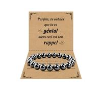 VGWON - Pulsera de piedra natural para hombre, hematita, ojo de tigre, Obsidiana, regalo para papá guapo, padre, futuro, papá, abuelo, hijo y hermano marido, novio pareja, Promedio, Piedra, No