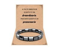 VGWON Pulsera hematita hombre, regalo hombre, pulsera hematita natural negra 8 mm, ideas regalo cumpleaños, para marido, novio, papá hijo, Navidad, San Valentín aniversario, No Gemstone