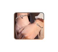 VGWON Pulseras para Parejas, Pulsera de la Amistad, Regalo Original Parejas, Regalo para Novio, Novia, Amiga, Hermana, 2 Pulseras a Juego en Negro y Plateado Hechas a Mano