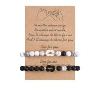 VGWON Pulseras para Parejas, Pulsera de la Amistad, Regalo Original Parejas, Regalo para Novio, Novia, Hermana, Amiga, 2 Pulseras a Juego en Hechas a Mano, Piedra natural