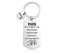 VGWON Regalo Día Del Padre, Llavero para Papá con Caja de Regalo, Original para Cumpleaños, Texto Grabado a Láser en Acero Inoxidable 316L