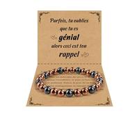 VGWON Regalo para Hombre, Pulsera de Piedra Natural para Hombre, Hematita, Ojo de Tigre, Obsidiana, Regalo para Papá, Padrastro, Futuro Papá, Abuelo, Bisabuelo, Hijo, Hermano, Marido, Novio, Pareja