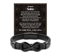 VGWON Sohn Armband Geschenke für Sohn Edelstahl Lederarmband Gravur Sohn für Herren Geburtstag Sgeschenk für Sohn Motivation Sgeschenk Weihnachtstag An Meinen Sohn My Son, Acero inoxidable, Piel.