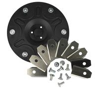 vhbw 10 accesorios compatible con Segway Navimow i208 AWD cortacésped - 1x disco de cuchilla, 9x cuchillas + tornillos
