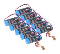 vhbw 10x batería Compatible con Omron C500 C500F Series Controls, C50K, C50K C60K Controlador Lógico Programable (2700 mAh, 3,6 V, Li-MnO2)