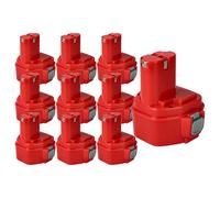 vhbw 10x batería reemplaza Makita 1220, 1222, 1202, 1235, 1201, 1201A, 1233, 1234, 1200, 1202A para Herramienta (3000 mAh, NiMH, 12 V)