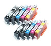 vhbw 10x Cartuchos de Tinta Compatible con HP Deskjet 3520, 3522 - Cian, Magenta, Yellow, Negro, Foto Negro con Chip (Compatible)
