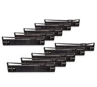 vhbw 10x Cinta de color de escritura compatible con Epson LQ-680K, LQ-680, LQ-690, LQ680K-II, LQ680, LQ690 impresora de matriz o de tickets - negro