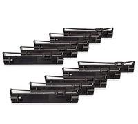 vhbw 10x Cinta de color de escritura compatible con Epson LQ-690K impresora de matriz o de tickets - negro