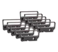 vhbw 10x Cinta de color de escritura compatible con Star SP542, SP216, SP212, SP512, SP298, SP200MECHS impresora de matriz o de tickets - negro