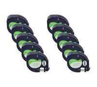 vhbw 10x cinta de escritura papel compatible con Dymo LetraTag LT-100H, LT-100T, QX50, XR, 200B impresora etiqueta 4m x 12 mm negro a blanco