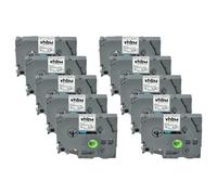 vhbw 10x cinta de escritura reemplaza Brother TZ-221, TZE-221 para impresora etiquetas 8m x 9 mm negro a blanco