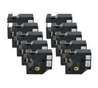 vhbw 10x cinta de escritura reemplaza Dymo 45803, D1, S0720830 para impresora etiquetas 7m x 19 mm negro a blanco, plástico
