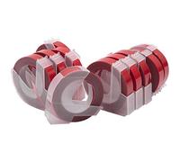 vhbw 10x cinta de estampación 3D, de escritura compatible con Dymo 1535, 1540, 1550, 1570, 1575, 1745 impresora etiquetas 3m x 9 mm blanco a rojo