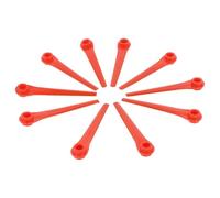 vhbw 10x cuchilla repuesto compatible con Gardena EasyCut Li-18/23R 9823-20, Li-18/23R 9823 cortadora de césped - Recambio, rojo, plástico
