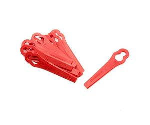 vhbw 10x cuchilla repuesto reemplaza Bosch 3165140349970, 4007871783724, 4048126001002, F016800177 para cortadora de césped - Recambio, rojo, plástico