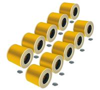 vhbw 10x Filtro plisado compatible con Kärcher A 2554 Me, A 2534 pt, A 2574 Me, A 2524 PT, A 2254 Me, A 2500, A 2504 aspiradora - amarillo