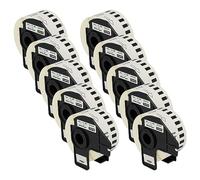 vhbw 10x Rollo de etiquetas 38 mm x 30,48 m (1 etiqueta) reemplaza Brother DK-22225 para blanco