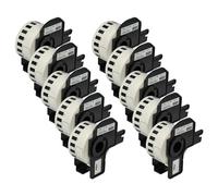 vhbw 10x Rollo de etiquetas con soporte 29 mm x 15,24 m (1 etiqueta) reemplaza Brother DK-22211 para impresora de etiquetas blanco