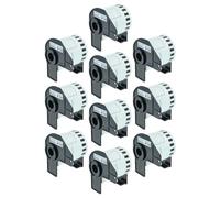 vhbw 10x Rollo de etiquetas con soporte 62 mm x 15,24 m (1 etiqueta) reemplaza Brother DK-22212 para impresora de etiquetas