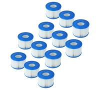 vhbw 12x Cartucho de Filtro Tipo S1 Compatible con Intex PureSpa 28403E | piscina - Recambio, blanco / azul