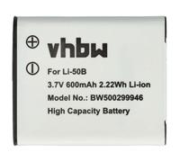 vhbw 1x batería Compatible con Ricoh WG-5 GPS cámara (600 mAh, 3,6 V, Li-Ion) - Reemplaza D-Li92