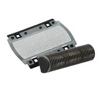 vhbw 1x Bloque cuchillas, 1x hoja de corte compatible con Braun 350, 355, 370, 375, 5614, 5615, P10, Pocket Twist afeitadora - Paquete combi negro/plata