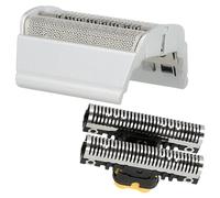 vhbw 1x Bloque cuchillas, 1x lámina de afeitar doble para Braun | Flex XP/XP II 5795, 5796 afeitadora - Paquete combi negro plata