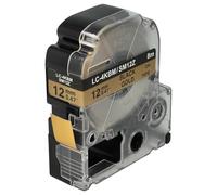 vhbw 1x cinta de escritura compatible con Epson LabelWorks LW-1000P, LW-600P, LW-500, LW-400, LW-300 impresora etiquetas 8m x 12 mm negro a oro