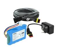 vhbw 1x Fuente alimentación, 1x bateria 2600 mAh, 1x Cable Baja tensión de 30 m Compatible con Gardena Sileno Life, Sileno City 250 15001 cortacésped