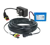 vhbw 1x Fuente alimentación, 1x bateria 3000 mAh, 1x Cable Baja tensión de 20 m Compatible con Gardena Smart Sileno Free 1200 cortacésped