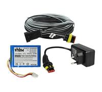 vhbw 1x Fuente alimentación, 1x bateria 3400 mAh, 1x Cable Baja tensión de 30 m Compatible con Gardena Sileno Life, Sileno City 250 15001 cortacésped