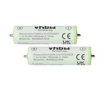 vhbw 2X batería Compatible con Braun 5411, 5412, 5413, 5414, 5415, 5416, 5614, 5684, 5685 máquinas de Afeitar, cortapelo (1800 mAh, 1,2 V, NiMH)