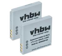 vhbw 2X batería Compatible con Canon Digital Ixus 110 is | 115 HS, 117 HS, 100 IS, 120 IS, 230HS, 130, 220HS cámara (600 mAh, 3,6 V, Li-Ion)